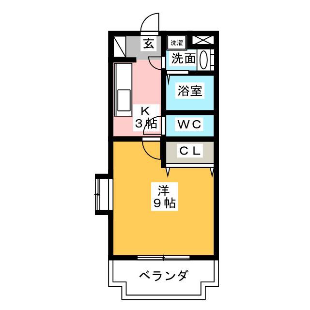 SUNRISE一番館(1K/1階)の間取り写真