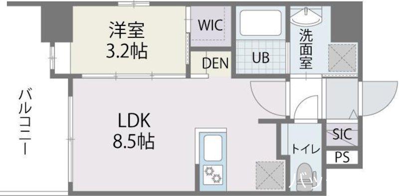 アルティザ博多ミッドシティ(1LDK/14階)の間取り写真