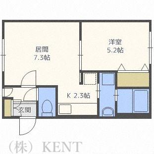 グランメール琴似(1LDK/4階)の間取り写真