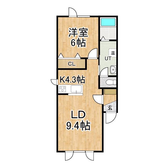 フェリジータI(1LDK/2階)の間取り写真
