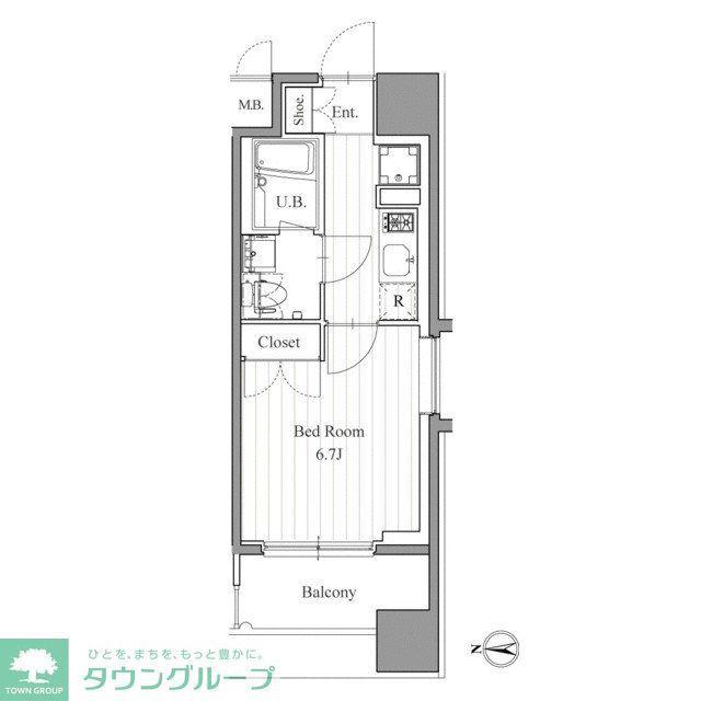 プライマル森下(1K/10階)の間取り写真