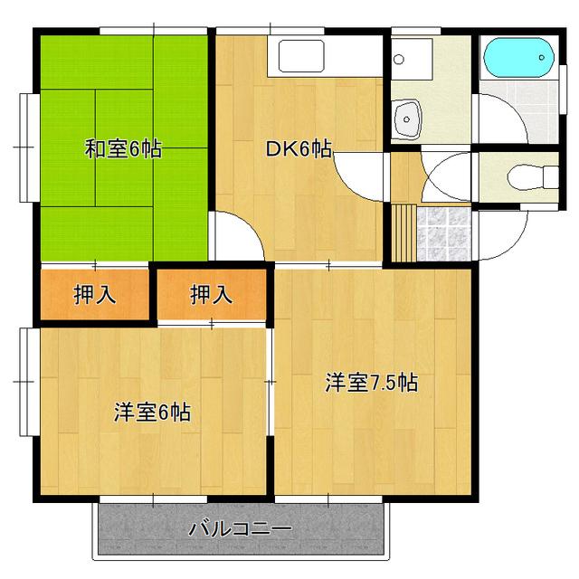 福寿園ハイツ(3DK/1階)の間取り写真
