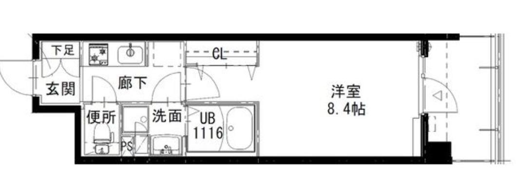 アルティザ姫路(1K/13階)の間取り写真