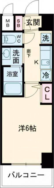 エステムコート神戸元町IIグレイド(1K/4階)の間取り写真