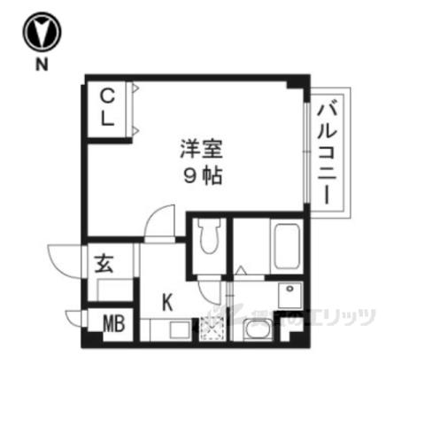 スカイハイツ(1K/2階)の間取り写真