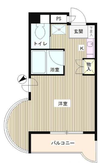 エステージ西調布B I(ワンルーム/2階)の間取り写真