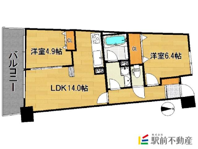 アイランドシティ・インフィニガーデン サ(2LDK/16階)の間取り写真