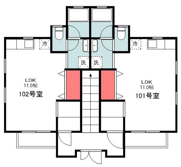 陽だまりとRU FINA(ワンルーム/1階)の間取り写真