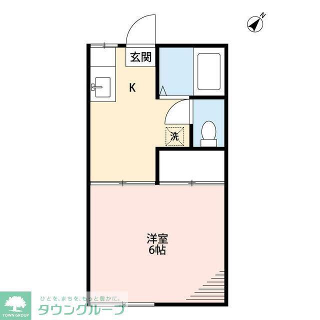 プレール戸塚(1K/2階)の間取り写真