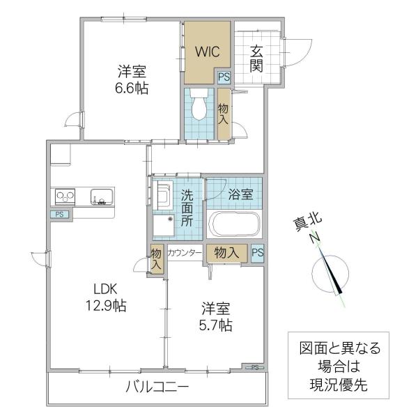 ELPIDA赤塚 B(2LDK/1階)の間取り写真