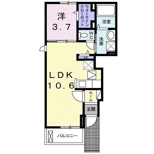 スローライフ(1LDK/1階)の間取り写真