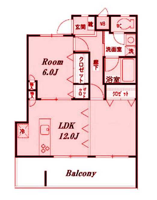 サンウエスト四谷上町(1LDK/5階)の間取り写真