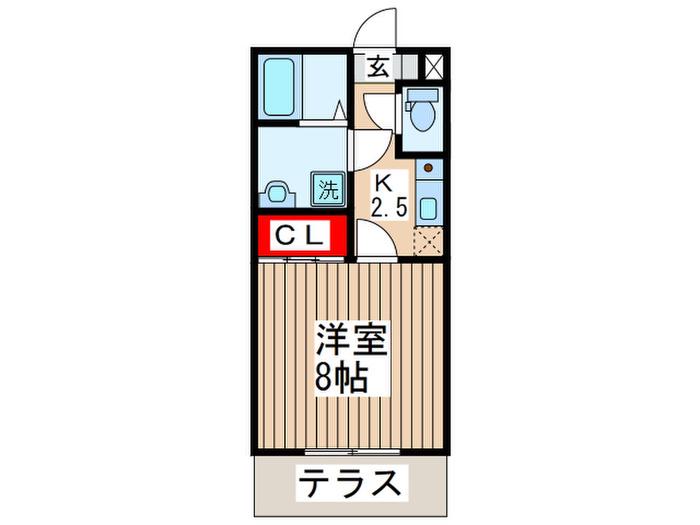 グランメール(1K/1階)の間取り写真