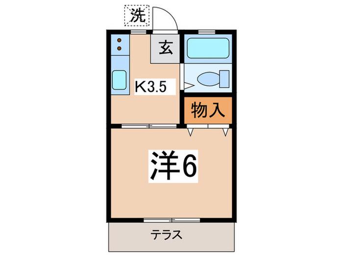 ハイツ春(1K/1階)の間取り写真