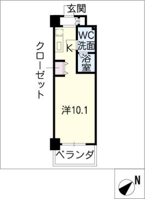 LASANTE鵜の森(1K/1階)の間取り写真