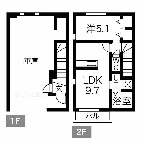 GARACE TUKASA(1LDK/1階)の間取り写真