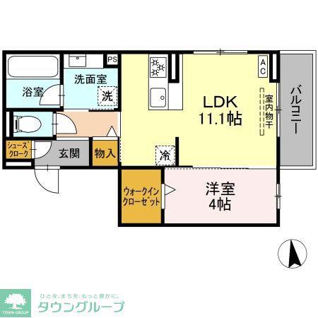 ANNAMARIE F(1LDK/2階)の間取り写真