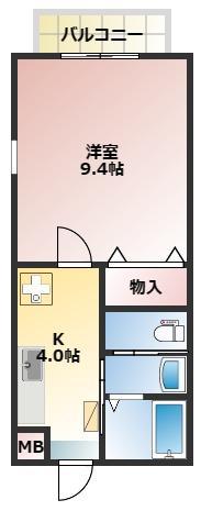 カリストロII(1K/1階)の間取り写真