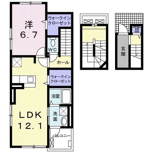 レガリアーH(1LDK/3階)の間取り写真