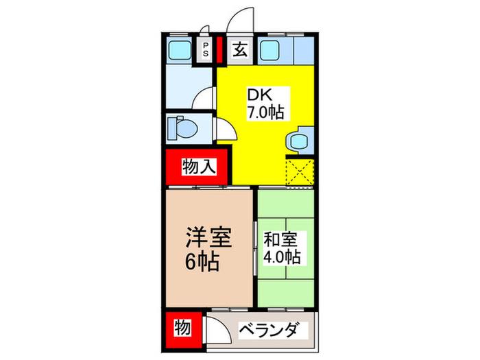 高橋マンション(2DK/1階)の間取り写真