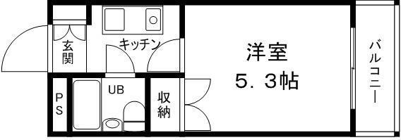 グリーンハイツ南駅前(1K/6階)の間取り写真