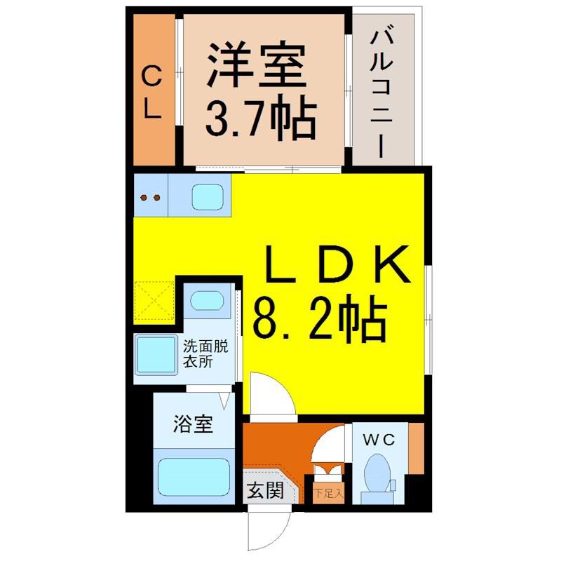 FINE RESIDENCE T01(1LDK/2階)の間取り写真