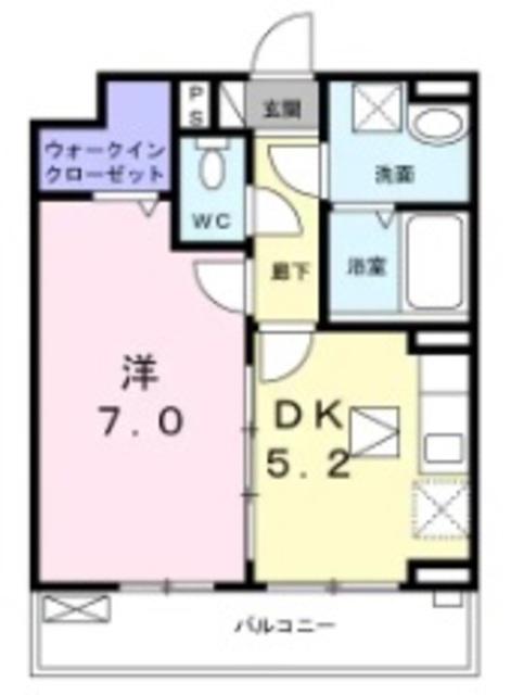 プリムローズ(1DK/1階)の間取り写真