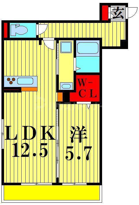 フレシール(1LDK/1階)の間取り写真