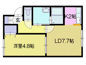 シーゲル京町(1LDK/3階)の間取り写真