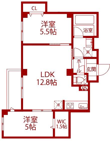 アバンティ カワサキ(2LDK/2階)の間取り写真