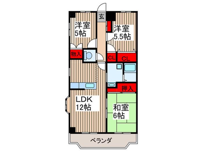シャルマン5(3LDK/3階)の間取り写真