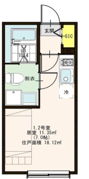 ハーモニーテラス平井VI(ワンルーム/3階)の間取り写真