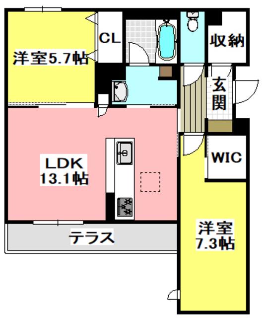 シャーメゾン ラヴィ(2LDK/1階)の間取り写真