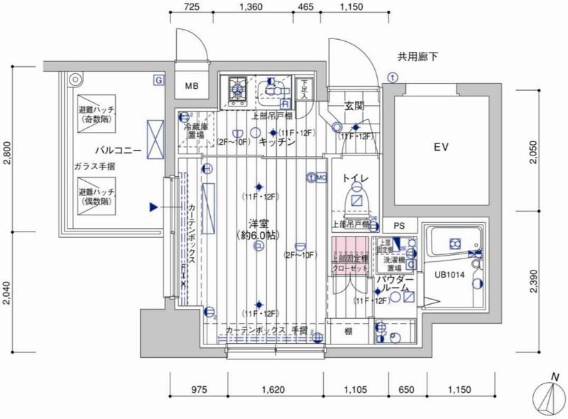 メインステージ南品川(1K/3階)の間取り写真