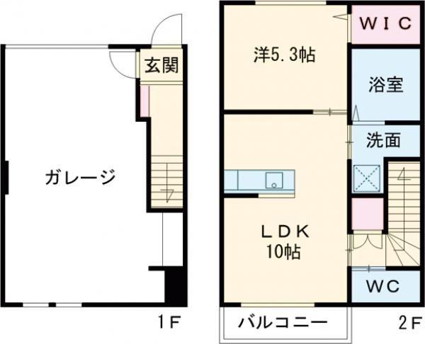 YS GARAGE I(1LDK/1階)の間取り写真