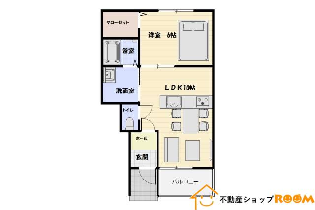 GRAND FORT IVA棟(1LDK/1階)の間取り写真