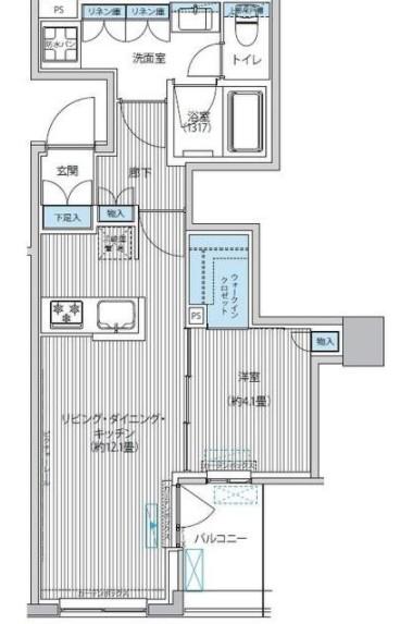 RODIA日本橋茅場町 旧御幸レジデンス日本橋茅場町(1LDK/5階)の間取り写真