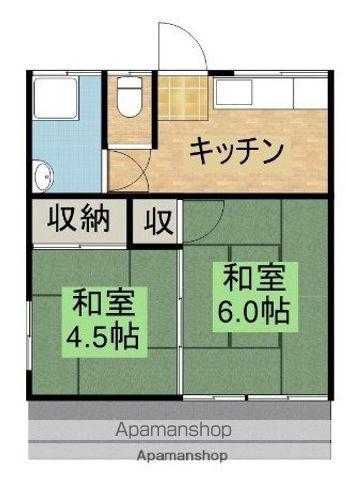 戸越アパート(2K/1階)の間取り写真