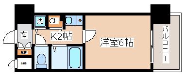 リーガル新神戸(1K/4階)の間取り写真
