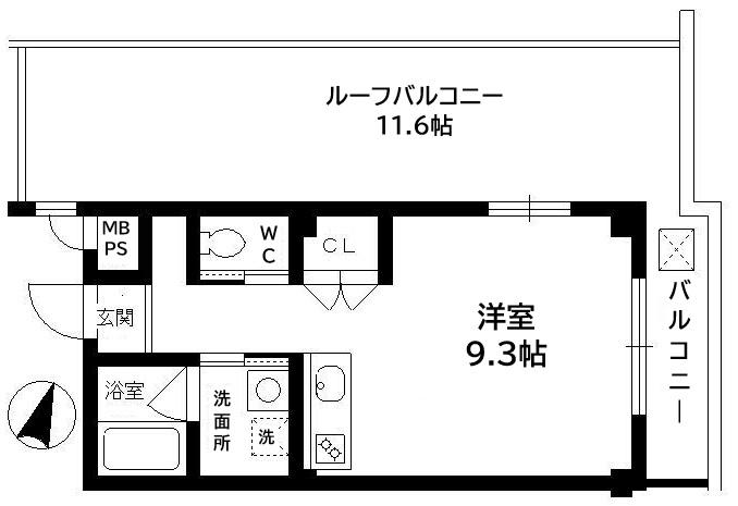 リリーセノラ(ワンルーム/3階)の間取り写真