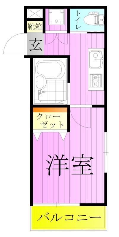 グランド北千住(1K/3階)の間取り写真