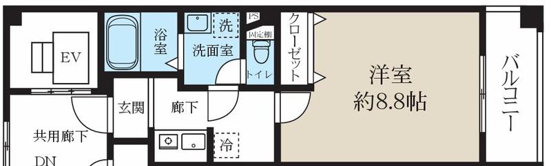 スプリングコートII(1K/3階)の間取り写真