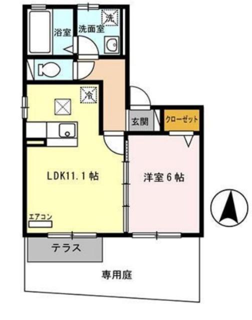 メゾンヒロ(1LDK/1階)の間取り写真