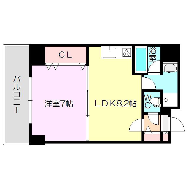 ミドエストツダ(1LDK/4階)の間取り写真