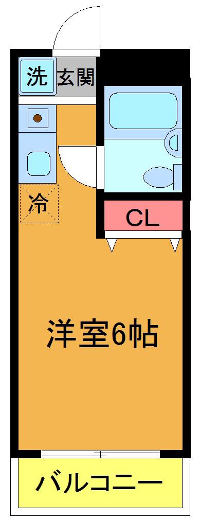 堀江新井マンション(ワンルーム/2階)の間取り写真