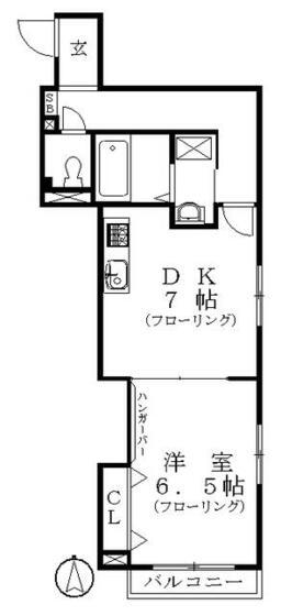 プレジール(1DK/3階)の間取り写真