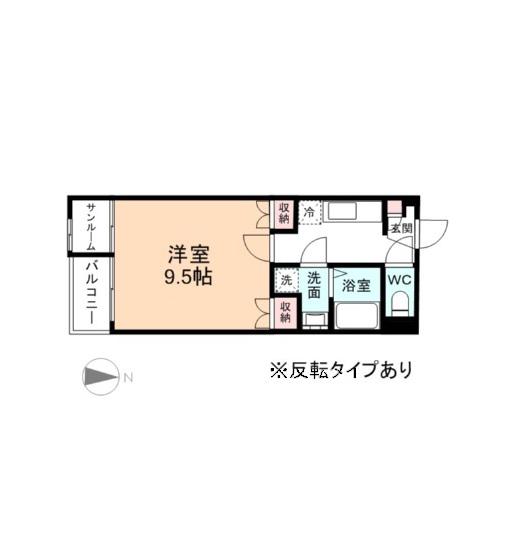 メゾンK&M IX(1K/2階)の間取り写真