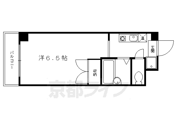 ジュイール北白川(1K/5階)の間取り写真