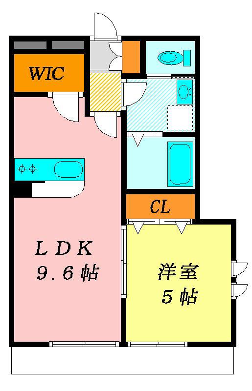 エストAKV(1LDK/1階)の間取り写真