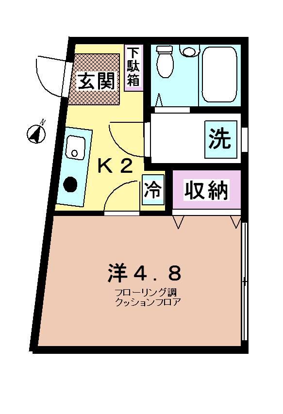 エトアール赤坂(1K/2階)の間取り写真